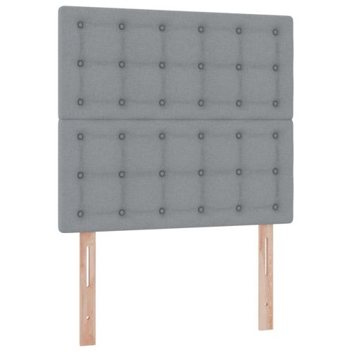 Легло с място за съхранение и LED с LED Светлосиво 100 x 200 cm