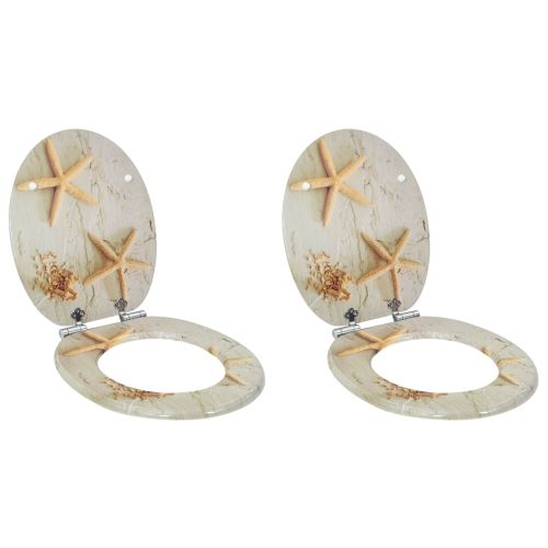 Мека затваряща се тоалетна седалка 2 pcs Жълт и бял 44 x 38 см