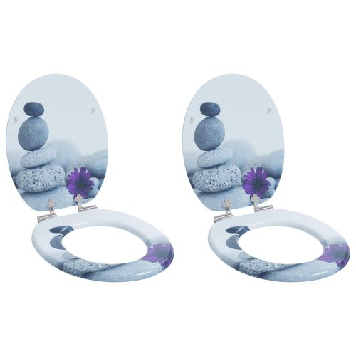 Мека затваряща се тоалетна седалка 2 pcs Сив 44 x 38 см ПДЧ