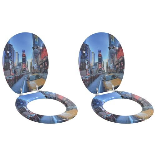 Мека затваряща се тоалетна седалка 2 pcs Сив 44 x 38 см ПДЧ