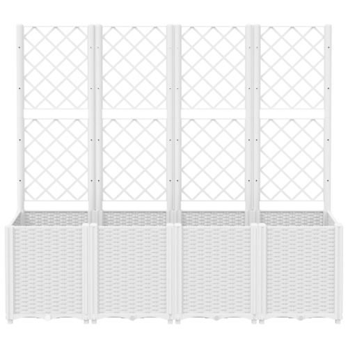 Градински сандък с пергола, бял, 160x40x140 см, PP