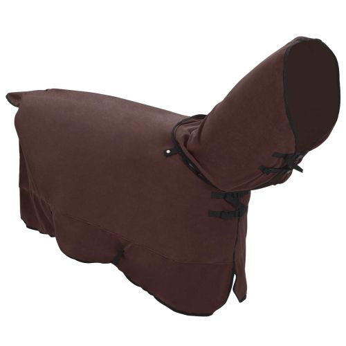 Конско одеяло Пълно тъмно кафяво 145 cm Полиестер