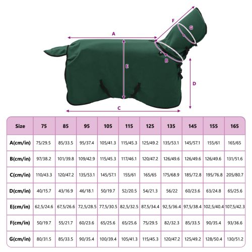 Конско одеяло Пълно тъмно зелено Полиестер