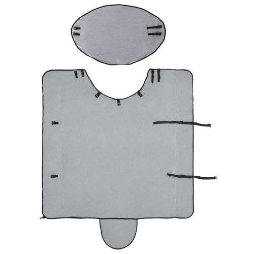 Конско одеяло Пълно светло сиво и розово Полиестер