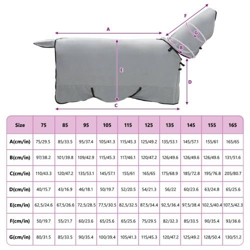 Конско одеяло Пълно светло сиво и розово Полиестер