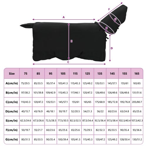 Конско одеяло Черно Полиестер
