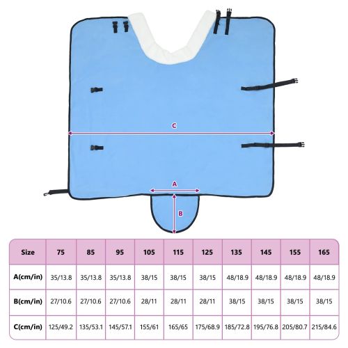 Конско одеяло Пълно аквамариново 75 cm Полар флийс