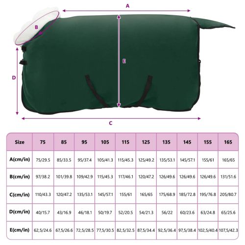 Конско одеяло Пълно тъмно зелено 75 cm Полар флийс
