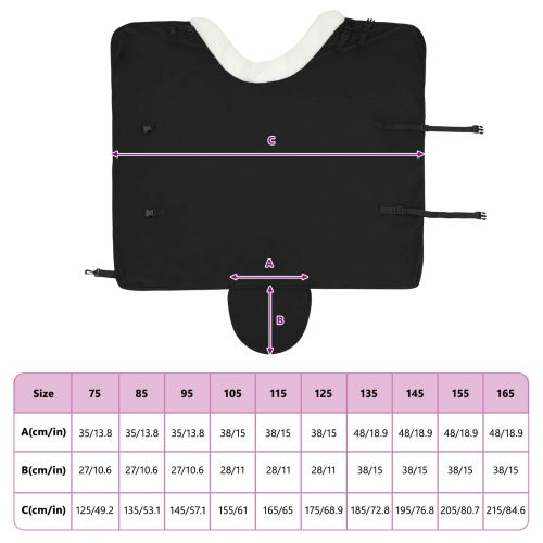 Конско одеяло Черно 115 cm Полар флийс