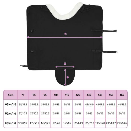 Конско одеяло Черно 135 cm Полар флийс
