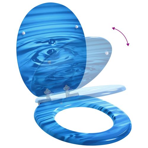 Мека затваряща се тоалетна седалка Син капсула 44 x 38 см ПДЧ