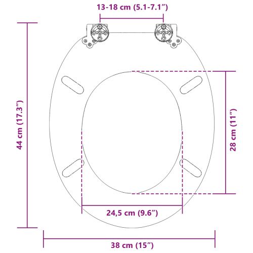Мека затваряща се тоалетна седалка Син капсула 44 x 38 см ПДЧ