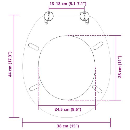 Мека затваряща се тоалетна седалка Светло синьо 44 x 38 см ПДЧ