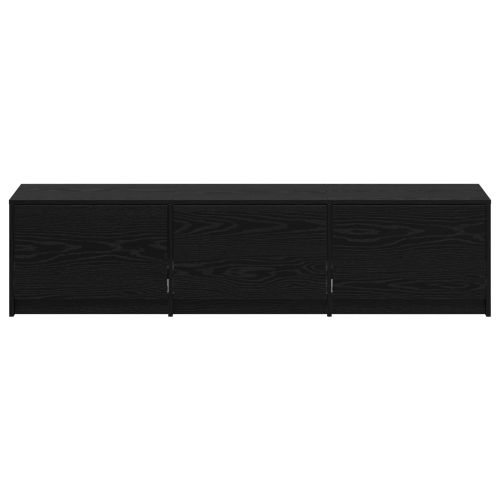 ТВ шкаф с LED Черния дъб 165 x 34 x 40 см Инженерно дърво