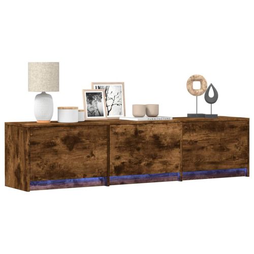 ТВ шкаф с LED Димян дъб 165 x 34 x 40 см Инженерно дърво