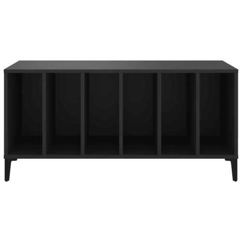 Шкаф за грамофонни плочи черен 100x38x48 см инженерно дърво