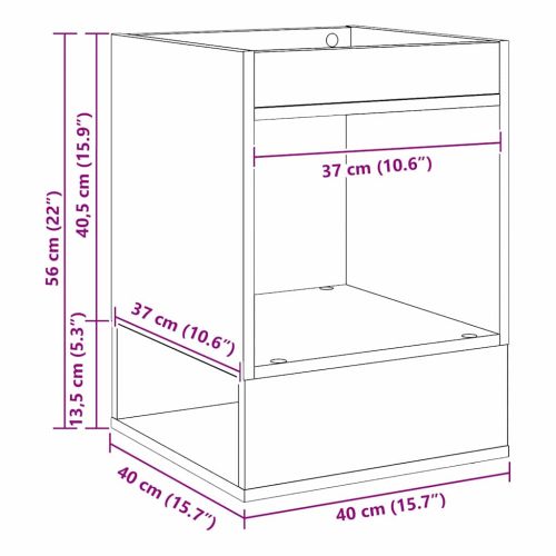 Крайна масичка Дъб 40 x 40 x 56 см Инженерно дърво