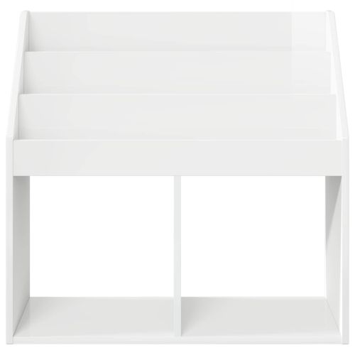 Детска рафт за книги Лъскаво бяло 72,5 x 29,5 x 69 см