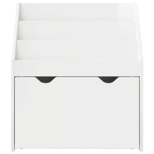 Детска рафт за книги с чекмедже Лъскаво бяло 60 x 29,5 x 69 см