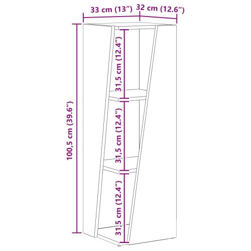 Странична рафт Старо дърво 33 x 32 x 100,5 см Инженерно дърво