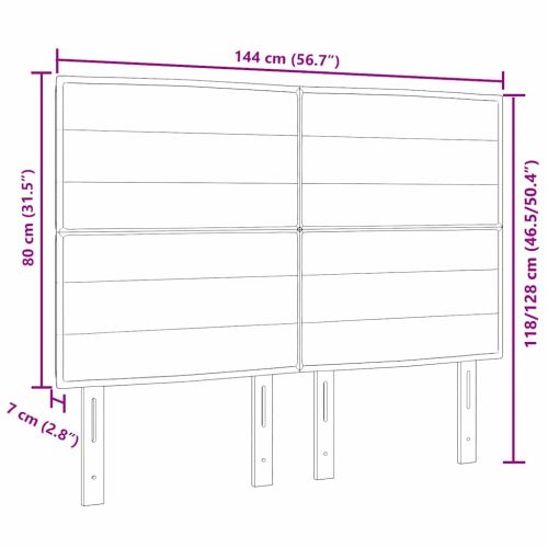 LED глава с LED ленти с таблото Тъмен сив 144 см текстил