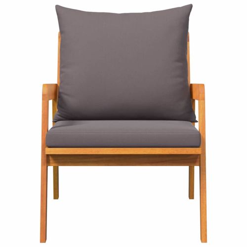 Градински стол 2 pcs Натурален маслен Солидно акациево дърво