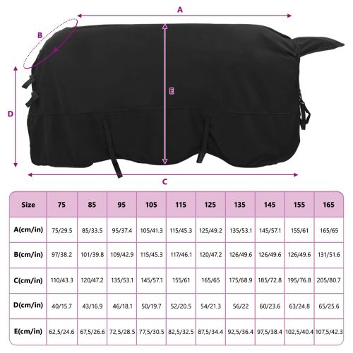 Конско одеяло Черно Полиестер