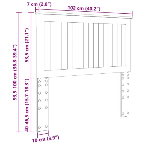 Облегалка за глава с таблото Кафяв дъб 100 cm Инженерно дърво