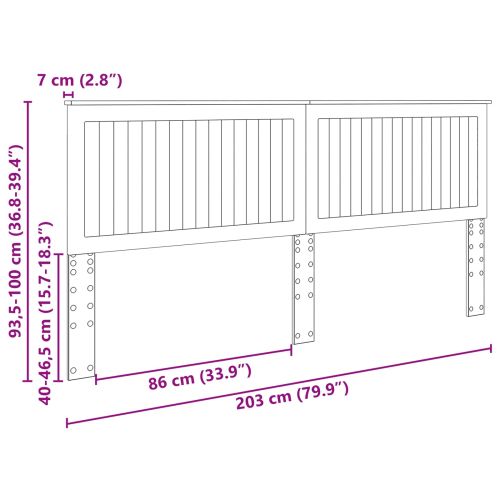 Облегалка за глава с таблото Старо дърво 200 cm Инженерно дърво