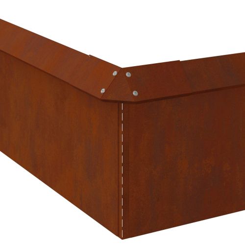 Огради за охлюви 8 бр. 100 x 3,5 x 25 см Патинираща стомана