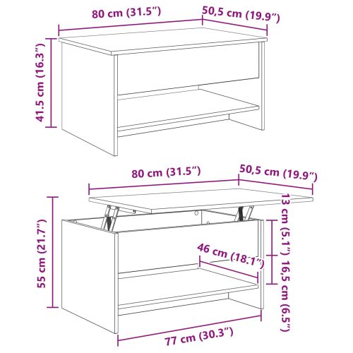 Масичка за кафе Старо дърво 80 x 50,5 x 41,5 см Инженерно дърво