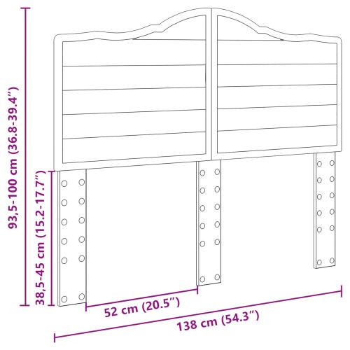 Облегалка за глава Дъб 135 cm Инженерно дърво