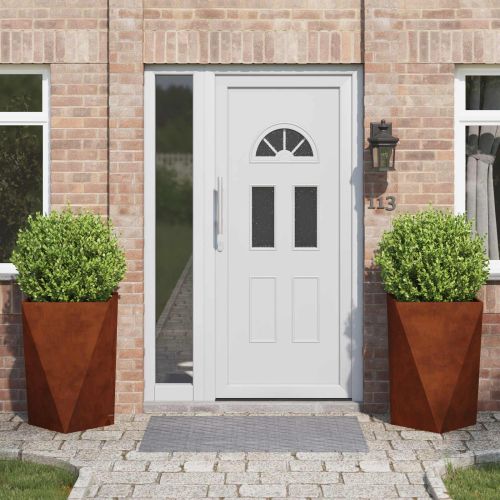 Кашпа 2 pcs Ръждясало 50 x 50 x 75 cm Патинираща стомана