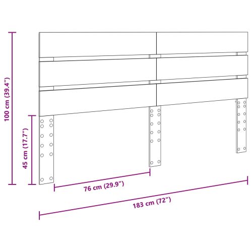 Облегалка за глава Сив Сонома 180 cm Инженерно дърво