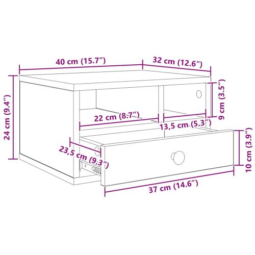 Стойка за принтер Черния дъб 40 x 32 x 24 см