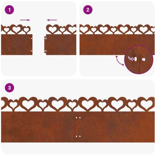 Ограничители за тревни площи 10 pcs Ръждясало