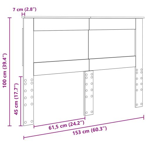 Облегалка за глава с таблото Димян дъб 150 cm Инженерно дърво