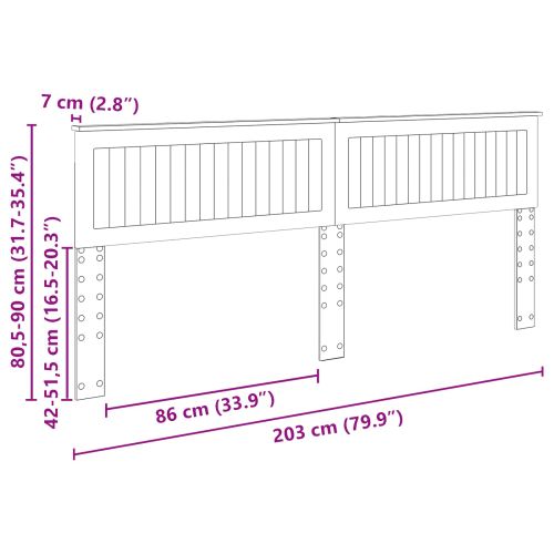 Облегалка за глава Дъб 200 cm Инженерно дърво