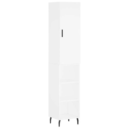 Висок шкаф, бял, 34,5x34x180 см, инженерно дърво