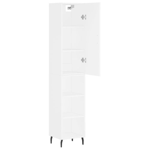 Висок шкаф, бял, 34,5x34x180 см, инженерно дърво