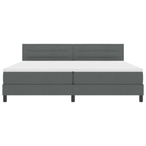 Легло с пружинирана основа Тъмен сив 200 x 200 cm текстил
