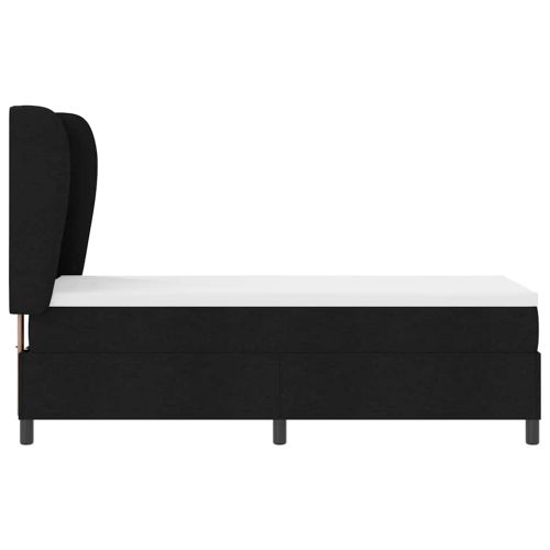 Легло с пружинирана основа с матрак Черно 80 x 200 cm текстил