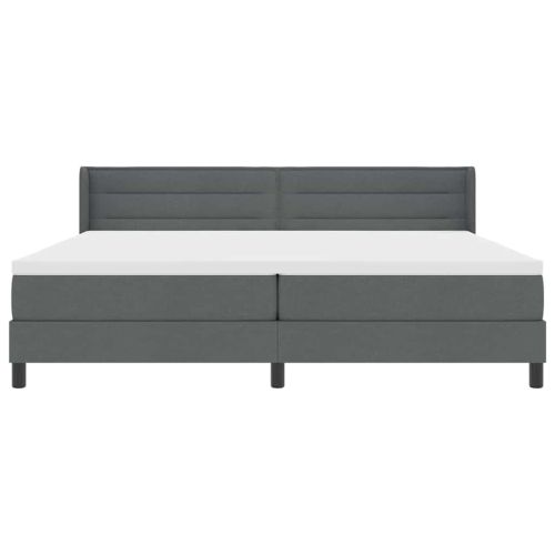 Легло с пружинирана основа Тъмен сив 200 x 200 cm текстил