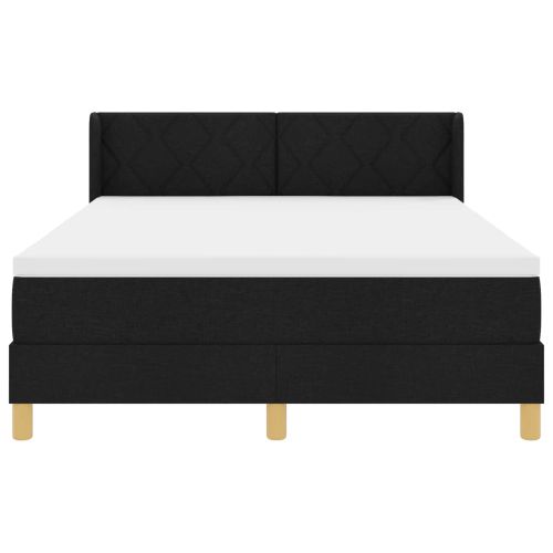 Легло с пружинирана основа с матрак Черно 200 x 160 см текстил