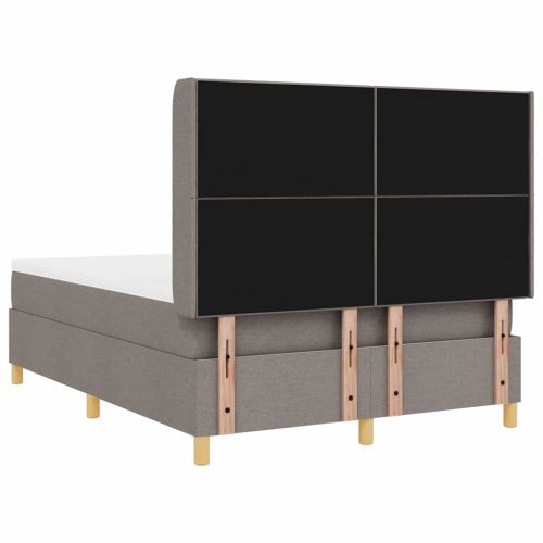 Легло с пружинирана основа с матрак Таупе 140 x 190 cm текстил