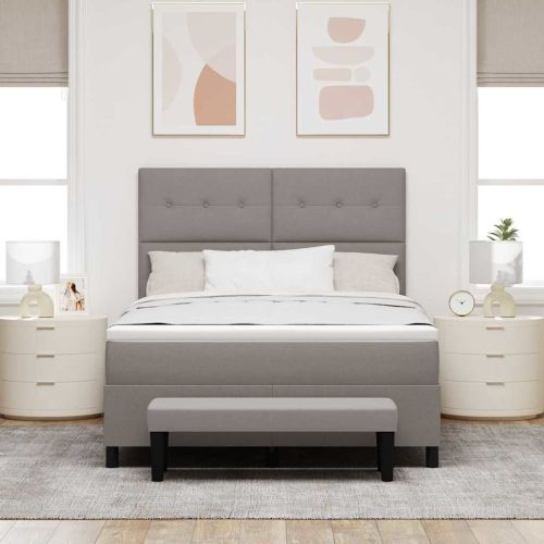 Легло с пружинирана основа с таблото Таупе 140 x 190 cm текстил