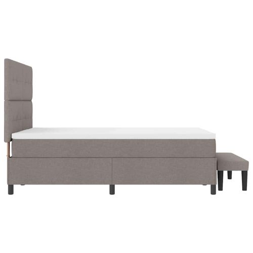 Легло с пружинирана основа с таблото Таупе 140 x 190 cm текстил