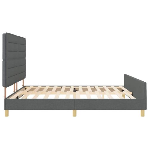 Рамка за легло с таблото Тъмносив 200 x 200 cm текстил