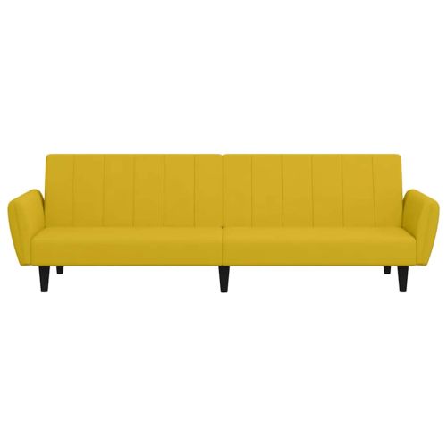 2-местно разтегателно канапе, жълто, кадифе