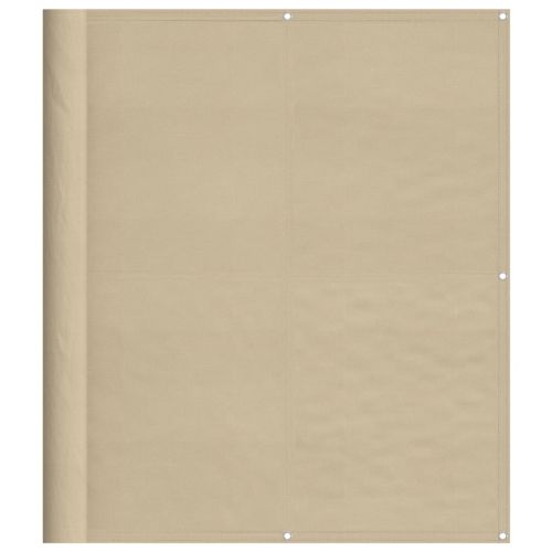 Балконски параван бежов 120x1000 см 100% полиестер оксфорд